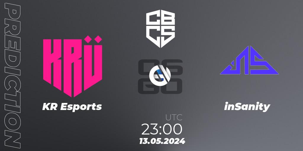 KRÜ Esports vs inSanity: Match Prediction. 13.05.2024 at 23:00, Counter-Strike (CS2), CBCS Season 4
