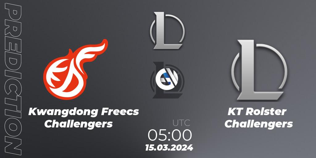 Kwangdong Freecs Challengers vs KT Rolster Challengers: Match Prediction. 15.03.24, LoL, LCK Challengers League 2024 Spring - Group Stage
