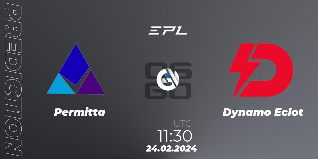 Permitta vs Dynamo Eclot: Match Prediction. 24.02.2024 at 11:30, Counter-Strike (CS2), European Pro League Season 15: Division 2