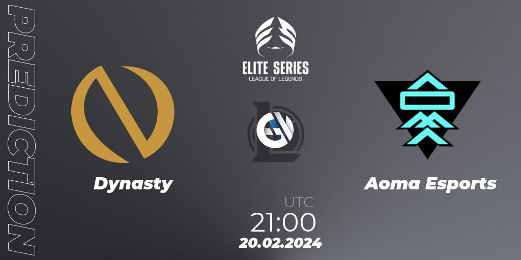 Dynasty vs Aoma Esports: Match Prediction. 20.02.2024 at 21:00, LoL, Elite Series Spring 2024