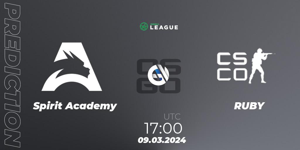 Spirit Academy vs RUBY: Match Prediction. 09.03.24, CS2 (CS:GO), ESEA Season 48: Advanced Division - Europe