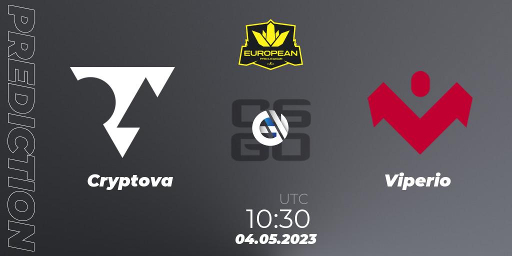 Cryptova vs Viperio: Match Prediction. 04.05.2023 at 10:30, Counter-Strike (CS2), European Pro League Season 8: Division 2