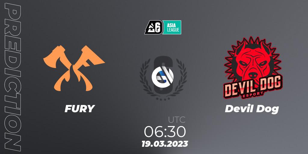 FURY vs Devil Dog: Match Prediction. 19.03.2023 at 06:30, Rainbow Six, SEA League 2023 - Stage 1