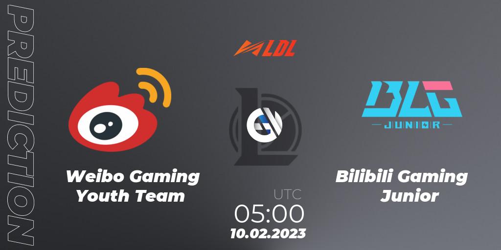 Weibo Gaming Youth Team vs Bilibili Gaming Junior: Match Prediction. 10.02.2023 at 05:00, LoL, LDL 2023 - Swiss Stage