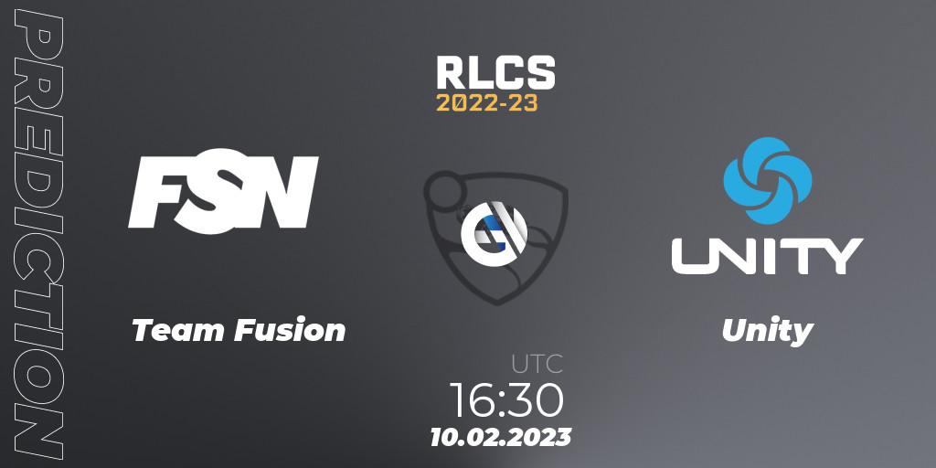 Team Fusion vs Unity: Match Prediction. 10.02.23, Rocket League, RLCS 2022-23 - Winter: Sub-Saharan Africa Regional 2 - Winter Cup