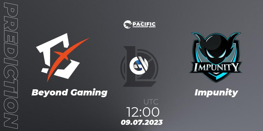 Beyond Gaming vs Impunity: Match Prediction. 09.07.2023 at 12:00, LoL, PACIFIC Championship series Group Stage