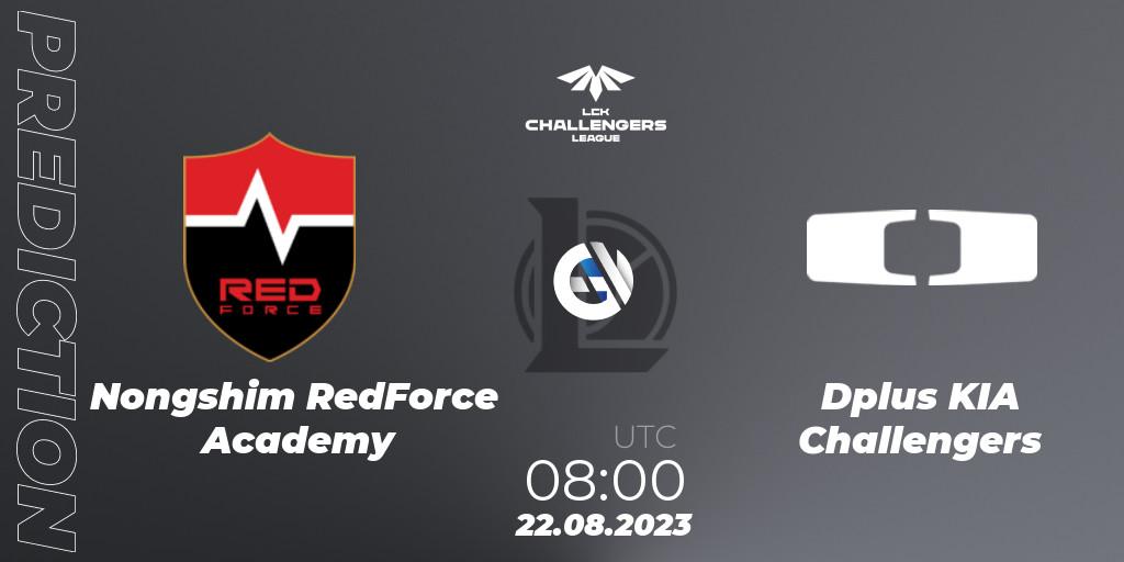 Nongshim RedForce Academy vs Dplus KIA Challengers: Match Prediction. 22.08.23, LoL, LCK Challengers League 2023 Summer - Playoffs