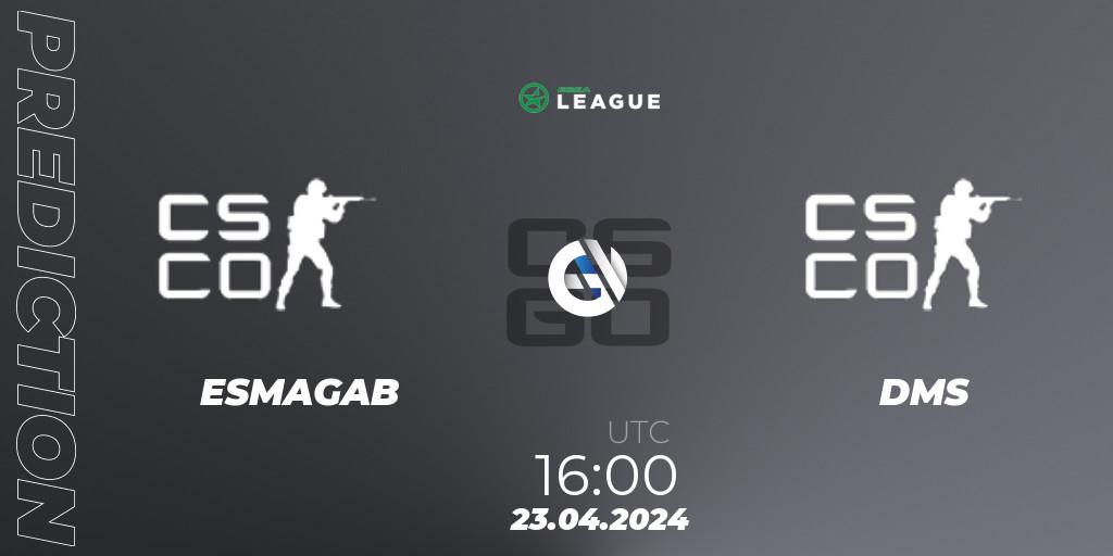 ESMAGAB vs DMS: Match Prediction. 23.04.2024 at 16:00, Counter-Strike (CS2), ESEA Season 49: Advanced Division - Europe