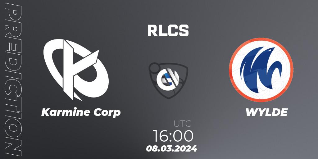 Karmine Corp vs WYLDE: Match Prediction. 08.03.2024 at 16:00, Rocket League, RLCS 2024 - Major 1: Europe Open Qualifier 3