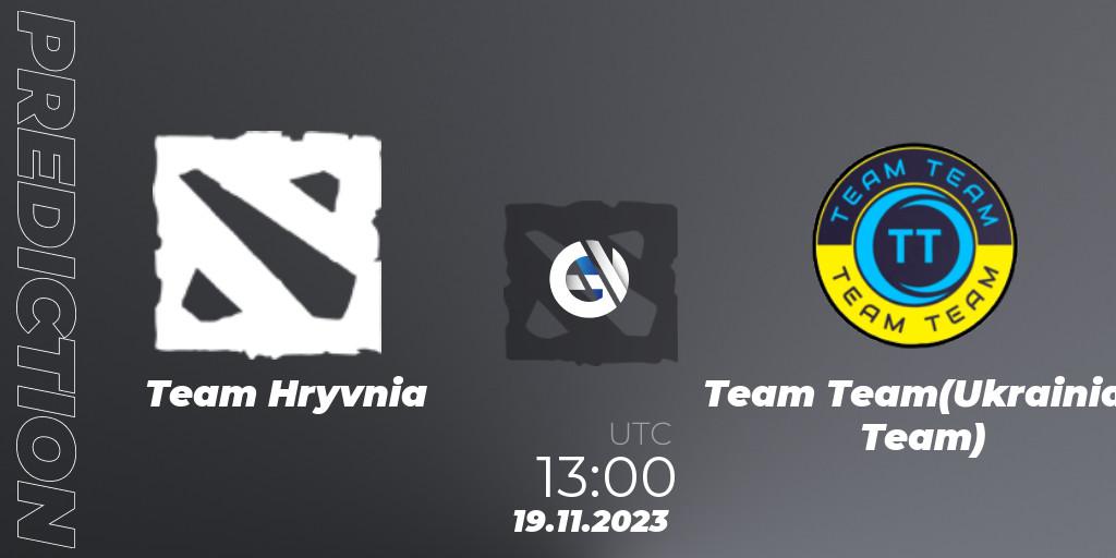 Team Hryvnia vs Team Team(Ukrainian Team): Match Prediction. 19.11.23, Dota 2, European Pro League Season 14