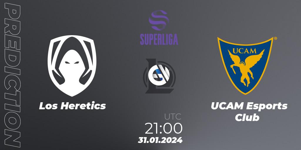 Los Heretics vs UCAM Esports Club: Match Prediction. 31.01.2024 at 21:00, LoL, Superliga Spring 2024 - Group Stage
