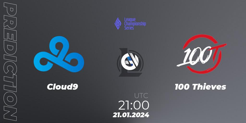 Cloud9 vs 100 Thieves: Match Prediction. 21.01.24, LoL, LCS Spring 2024 - Group Stage