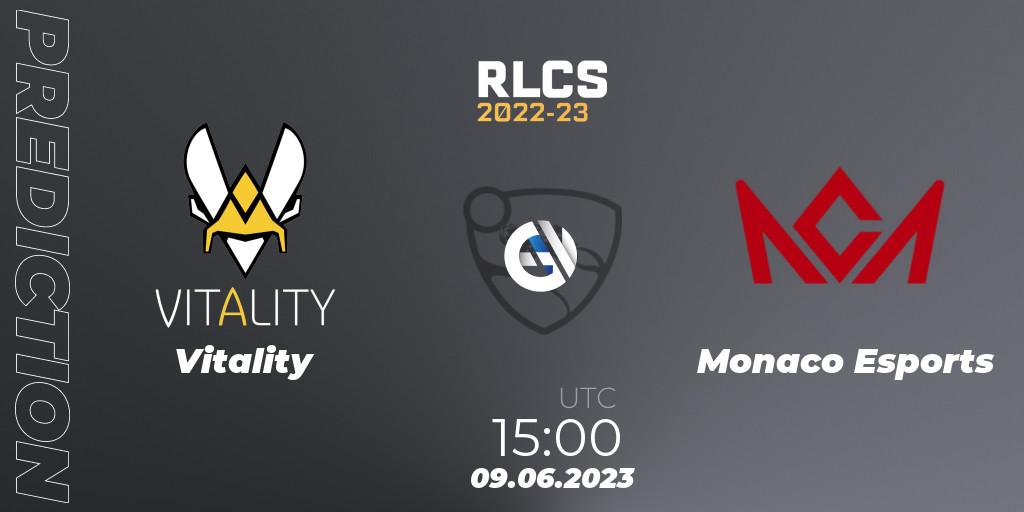 Vitality vs Monaco Esports: Match Prediction. 09.06.2023 at 15:00, Rocket League, RLCS 2022-23 - Spring: Europe Regional 3 - Spring Invitational