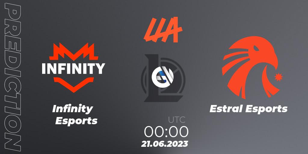 Infinity Esports vs Estral Esports: Match Prediction. 21.06.23, LoL, LLA Closing 2023 - Group Stage
