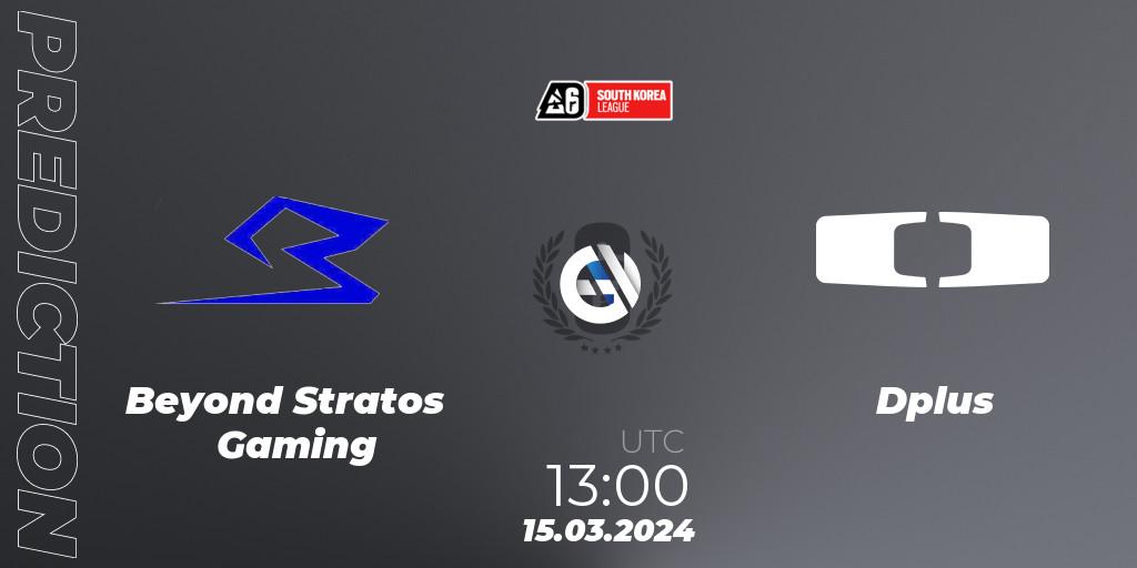 Beyond Stratos Gaming vs Dplus: Match Prediction. 15.03.2024 at 13:00, Rainbow Six, South Korea League 2024 - Stage 1