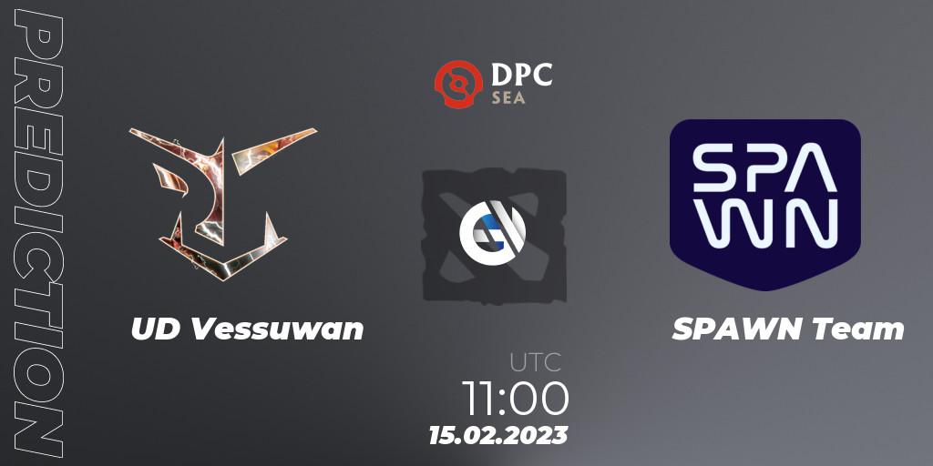 UD Vessuwan vs SPAWN Team: Match Prediction. 15.02.23, Dota 2, DPC 2022/2023 Winter Tour 1: SEA Division II (Lower)