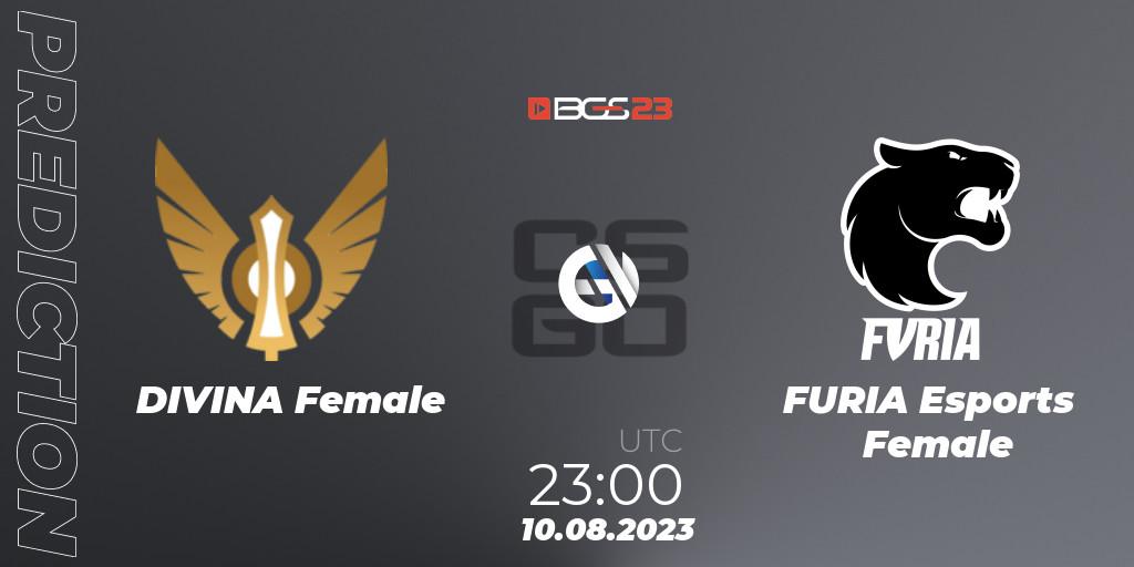 DIVINA Female vs FURIA Esports Female: Match Prediction. 10.08.2023 at 23:00, Counter-Strike (CS2), BGS Esports 2023 Female: Online Stage