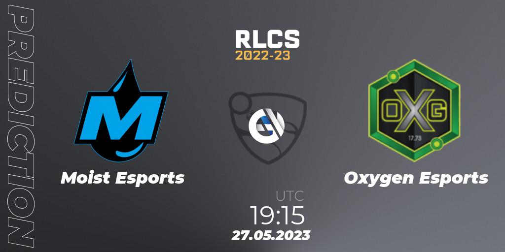 Moist Esports vs Oxygen Esports: Match Prediction. 27.05.2023 at 19:00, Rocket League, RLCS 2022-23 - Spring: Europe Regional 2 - Spring Cup