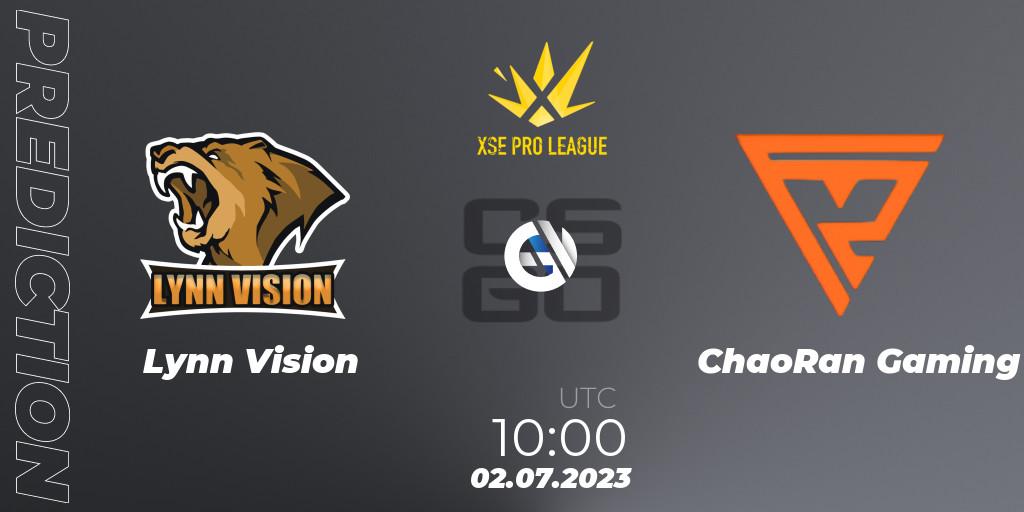 Lynn Vision vs ChaoRan Gaming: Match Prediction. 02.07.23, CS2 (CS:GO), XSE Pro League: Online Stage