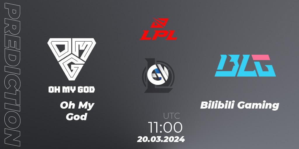 Oh My God vs Bilibili Gaming: Match Prediction. 20.03.24, LoL, LPL Spring 2024 - Group Stage