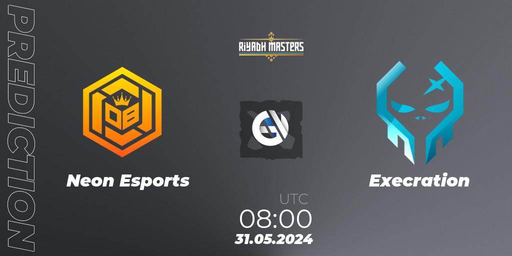 Neon Esports vs Execration: Match Prediction. 31.05.2024 at 08:20, Dota 2, Riyadh Masters 2024: Southeast Asia Closed Qualifier