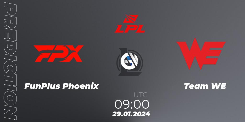 FunPlus Phoenix vs Team WE: Match Prediction. 29.01.24, LoL, LPL Spring 2024 - Group Stage