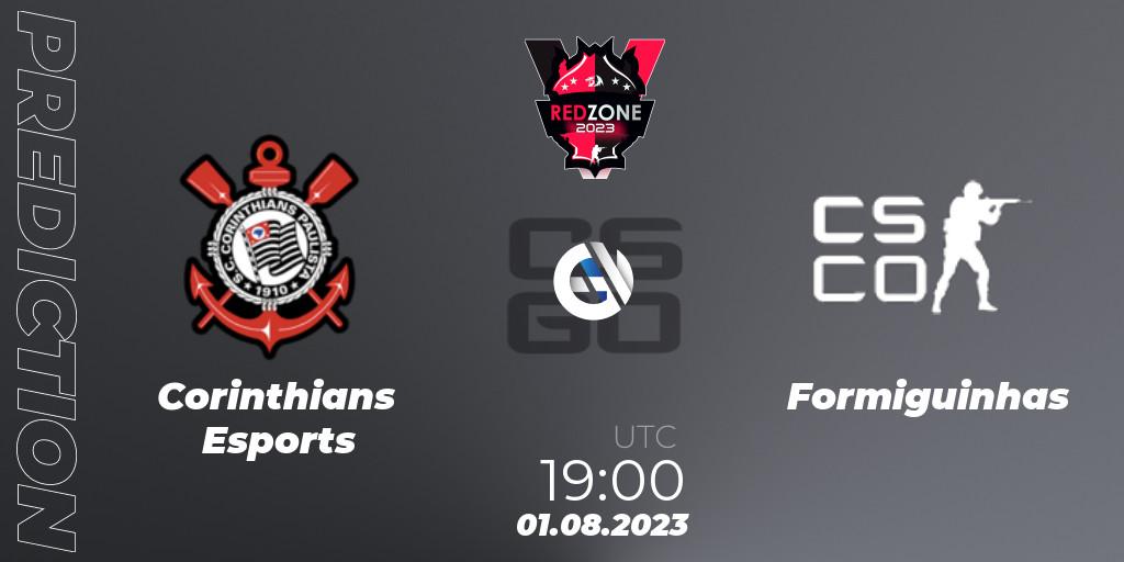 Corinthians Esports vs Formiguinhas: Match Prediction. 01.08.2023 at 19:00, Counter-Strike (CS2), RedZone PRO League Season 5