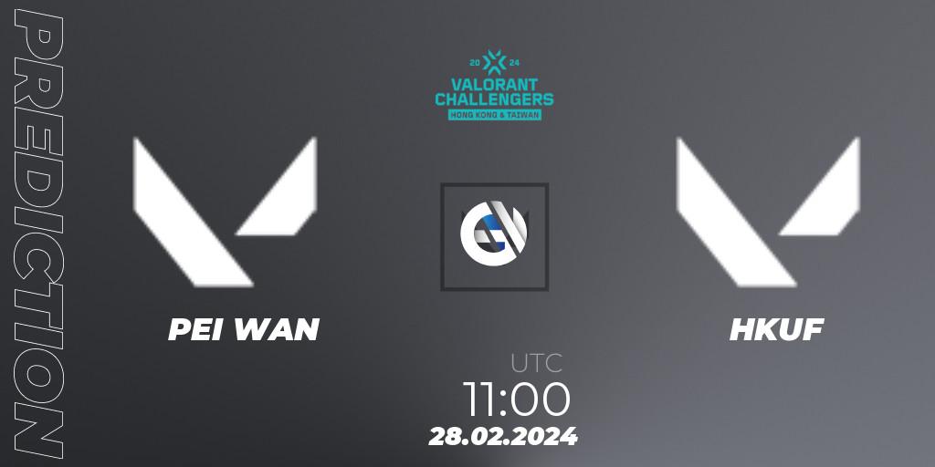 PEI WAN vs Hungkuang Falcon: Match Prediction. 28.02.2024 at 11:00, VALORANT, VALORANT Challengers Hong Kong and Taiwan 2024: Split 1