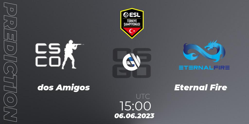 dos Amigos vs Eternal Fire: Match Prediction. 06.06.2023 at 15:00, Counter-Strike (CS2), ESL Turkey Championship Season 12