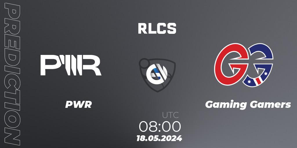 PWR vs Gaming Gamers: Match Prediction. 18.05.2024 at 10:00, Rocket League, RLCS 2024 - Major 2: OCE Open Qualifier 5