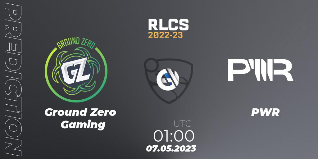 Ground Zero Gaming vs PWR: Match Prediction. 07.05.2023 at 01:00, Rocket League, RLCS 2022-23 - Spring: Oceania Regional 1 - Spring Open