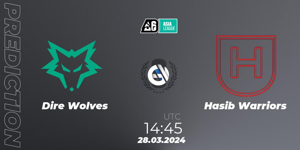 Dire Wolves vs Hasib Warriors: Match Prediction. 28.03.24, Rainbow Six, Asia League 2024 - Stage 1