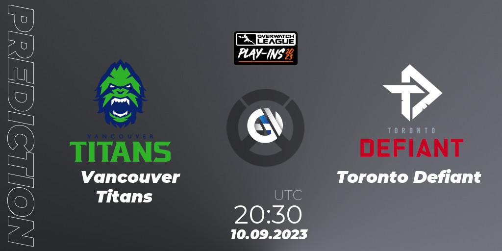 Vancouver Titans vs Toronto Defiant: Match Prediction. 10.09.23, Overwatch, Overwatch League 2023 - Play-Ins