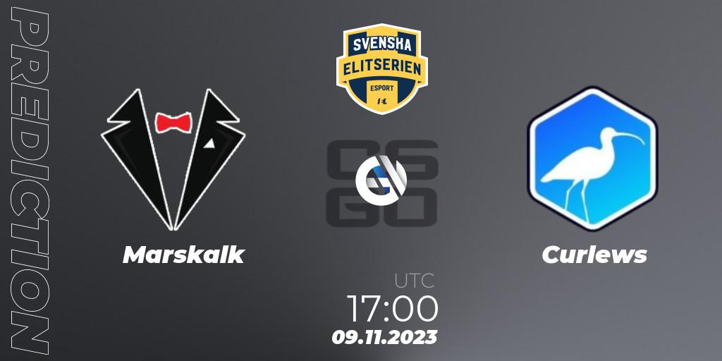 Marskalk vs Curlews: Match Prediction. 09.11.2023 at 17:00, Counter-Strike (CS2), Svenska Elitserien Fall 2023: Online Stage