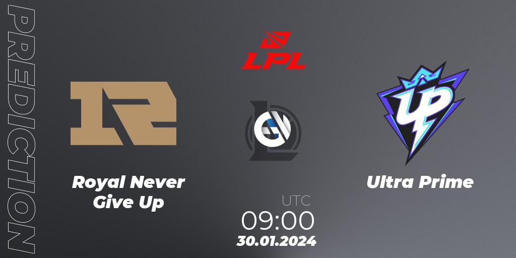 Royal Never Give Up vs Ultra Prime: Match Prediction. 30.01.24, LoL, LPL Spring 2024 - Group Stage