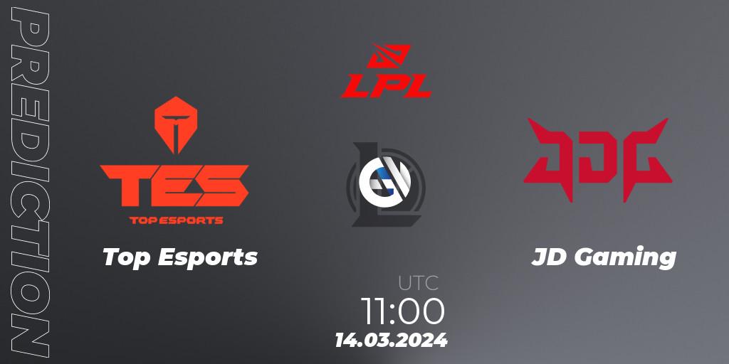 Top Esports vs JD Gaming: Match Prediction. 14.03.24, LoL, LPL Spring 2024 - Group Stage