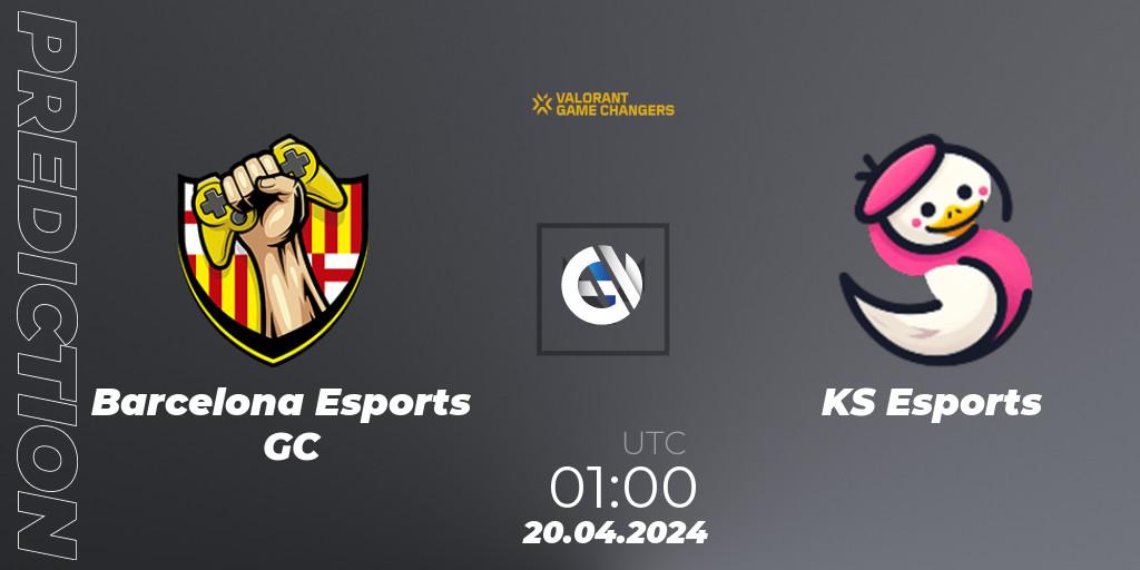 Barcelona Esports GC vs KS Esports: Match Prediction. 20.04.2024 at 01:30, VALORANT, VCT 2024: Game Changers LAN - Opening