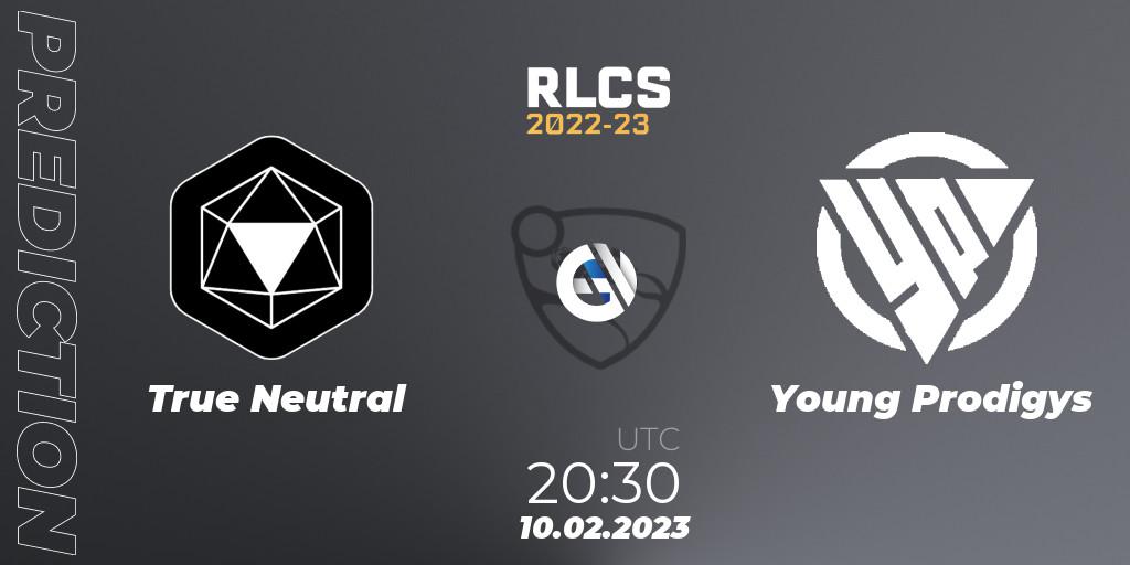 True Neutral vs Young Prodigys: Match Prediction. 10.02.2023 at 20:30, Rocket League, RLCS 2022-23 - Winter: South America Regional 2 - Winter Cup