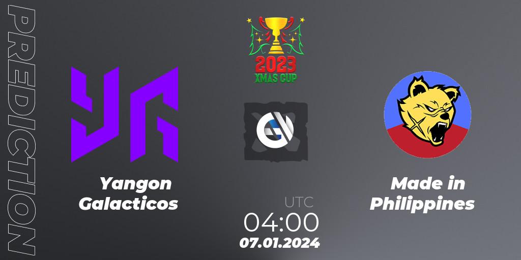 Yangon Galacticos vs Made in Philippines: Match Prediction. 07.01.2024 at 04:05, Dota 2, Xmas Cup 2023
