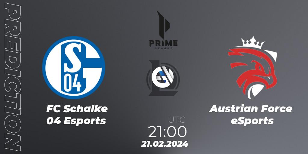 FC Schalke 04 Esports vs Austrian Force eSports: Match Prediction. 18.01.24, LoL, Prime League Spring 2024 - Group Stage