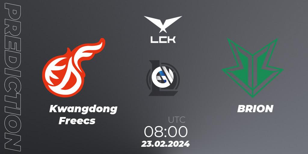 Kwangdong Freecs vs BRION: Match Prediction. 23.02.24, LoL, LCK Spring 2024 - Group Stage
