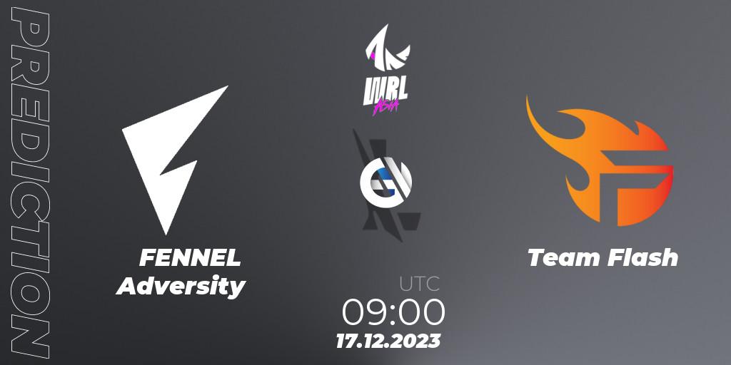 FENNEL Adversity vs Team Flash: Match Prediction. 17.12.2023 at 09:00, Wild Rift, WRL Asia 2023 - Season 2 - Regular Season