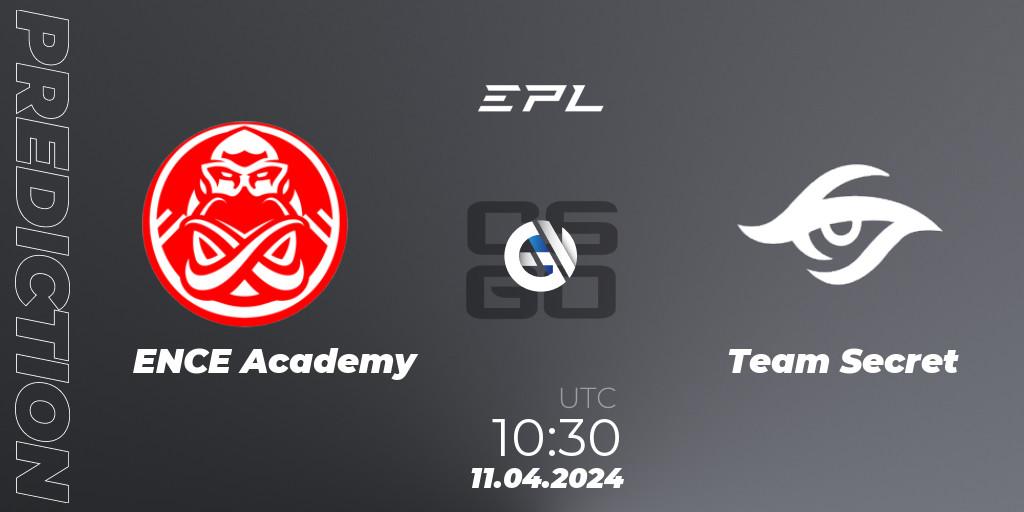 ENCE Academy vs Team Secret: Match Prediction. 11.04.24, CS2 (CS:GO), European Pro League Season 15