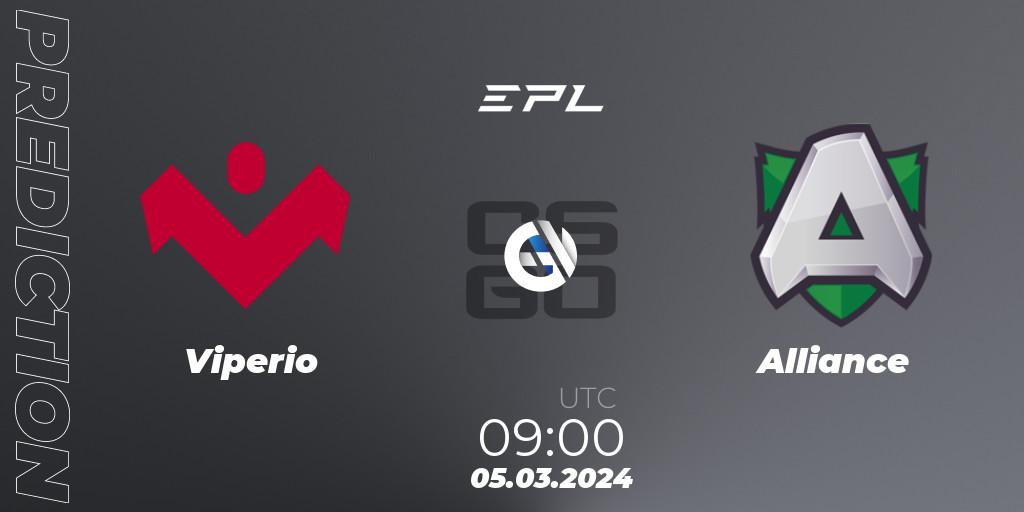 Viperio vs Alliance: Match Prediction. 05.03.24, CS2 (CS:GO), European Pro League Season 14