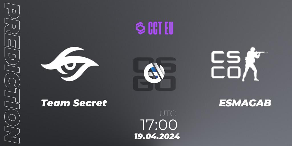 Team Secret vs ESMAGAB: Match Prediction. 19.04.24, CS2 (CS:GO), CCT Season 2 Europe Series 1 Closed Qualifier
