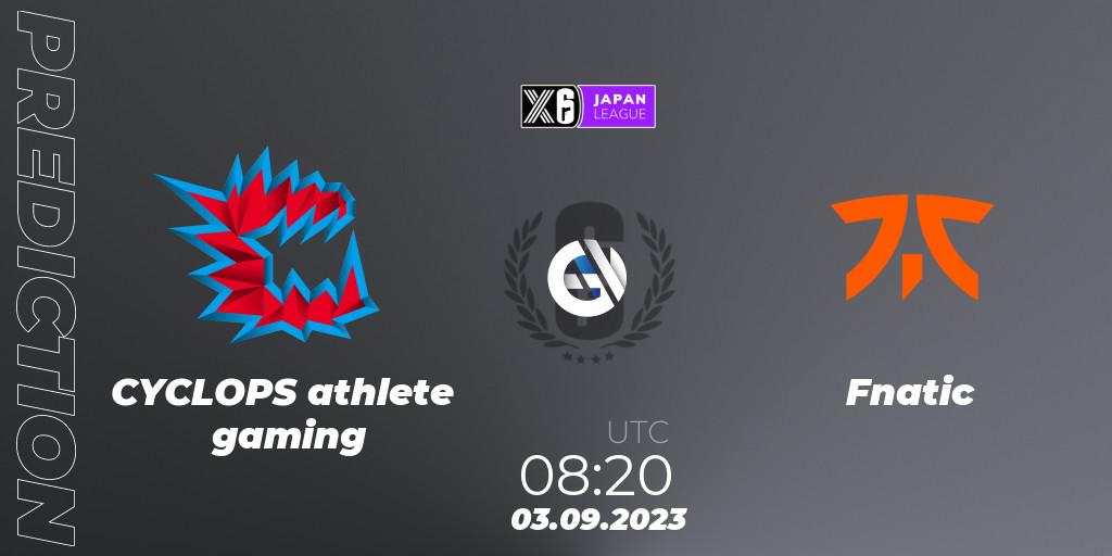 CYCLOPS athlete gaming vs Fnatic: Match Prediction. 03.09.23, Rainbow Six, Japan League 2023 - Stage 2