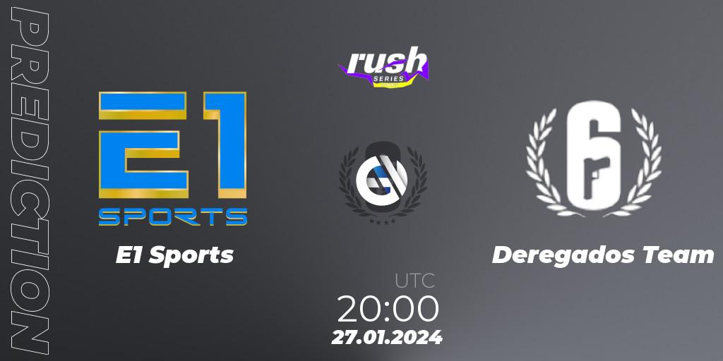 E1 Sports vs Deregados Team: Match Prediction. 27.01.2024 at 19:00, Rainbow Six, RUSH SERIES Summer
