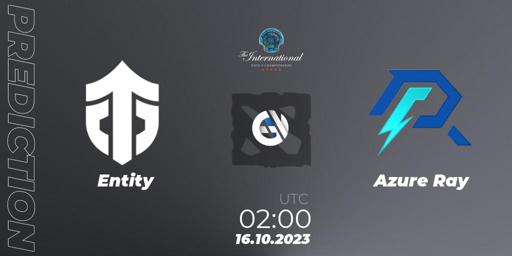 Entity vs Azure Ray: Match Prediction. 16.10.2023 at 00:46, Dota 2, The International 2023 - Group Stage