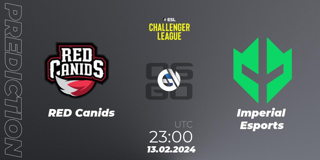 RED Canids vs Imperial Esports: Match Prediction. 13.02.2024 at 23:25, Counter-Strike (CS2), ESL Challenger League Season 47: South America