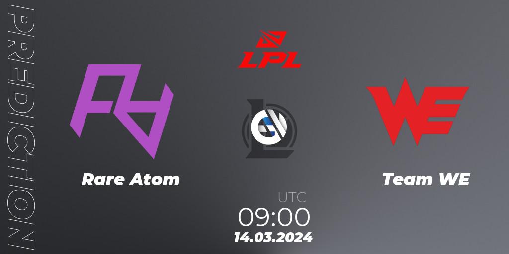 Rare Atom vs Team WE: Match Prediction. 14.03.24, LoL, LPL Spring 2024 - Group Stage